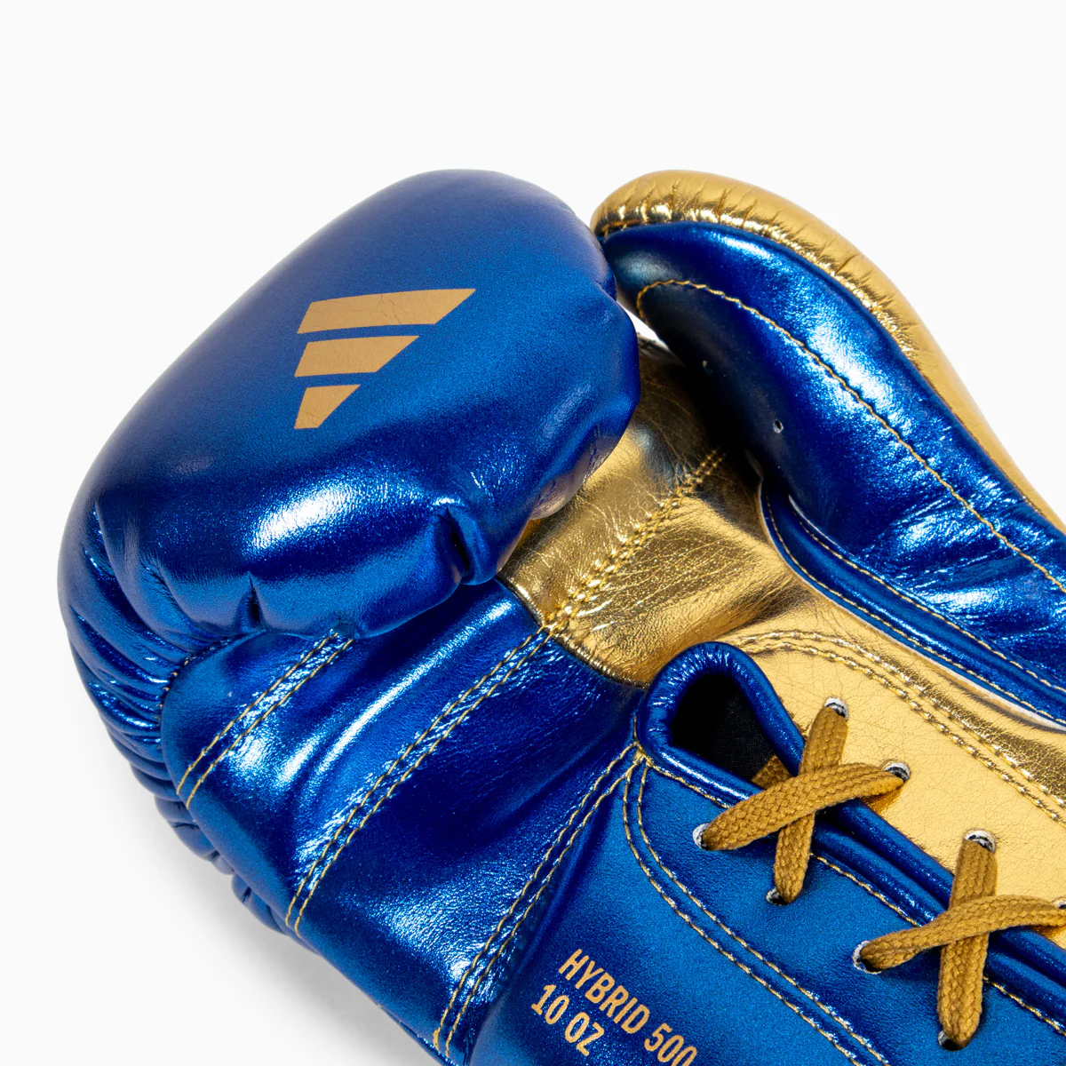 Boxing gloves Adidas Hybrid 500 Pro with Laces Blue-gold - Image 8