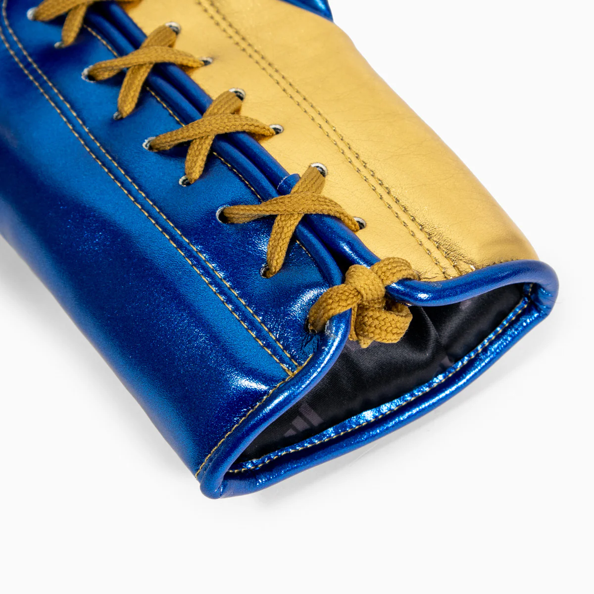 Boxing gloves Adidas Hybrid 500 Pro with Laces Blue-gold - Image 9