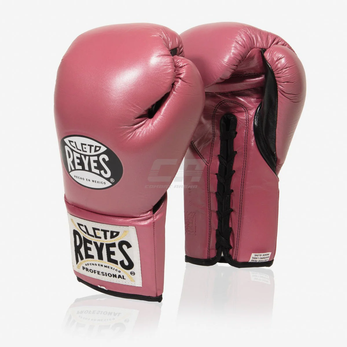 Boxing gloves Cleto Reyes Professional CB2 Pink-black with laces 