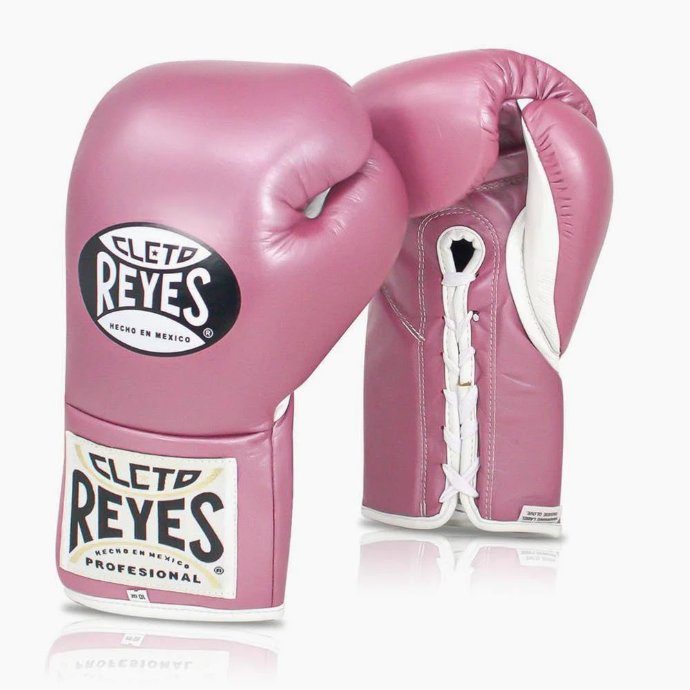 Boxing gloves Cleto Reyes Professional CB2 Pink with laces 