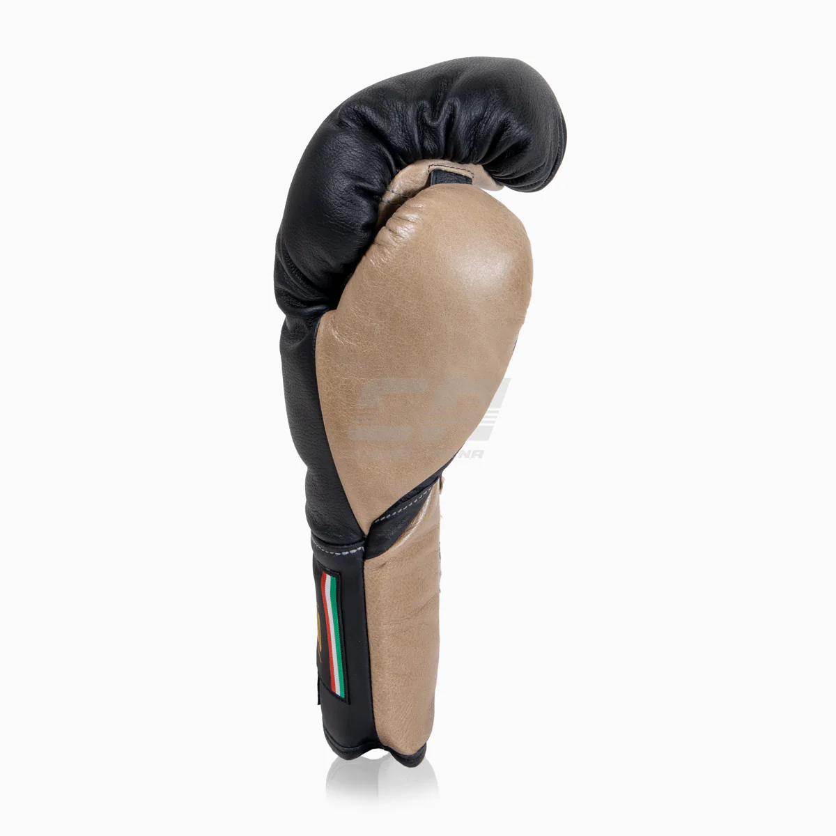 Boxing gloves Di Nardo with laces Black-Beige 12 oz - Image 3