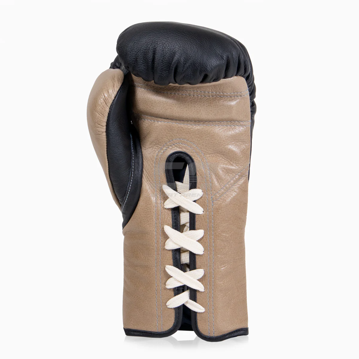Boxing gloves Di Nardo with laces Black-Beige 12 oz - Image 4