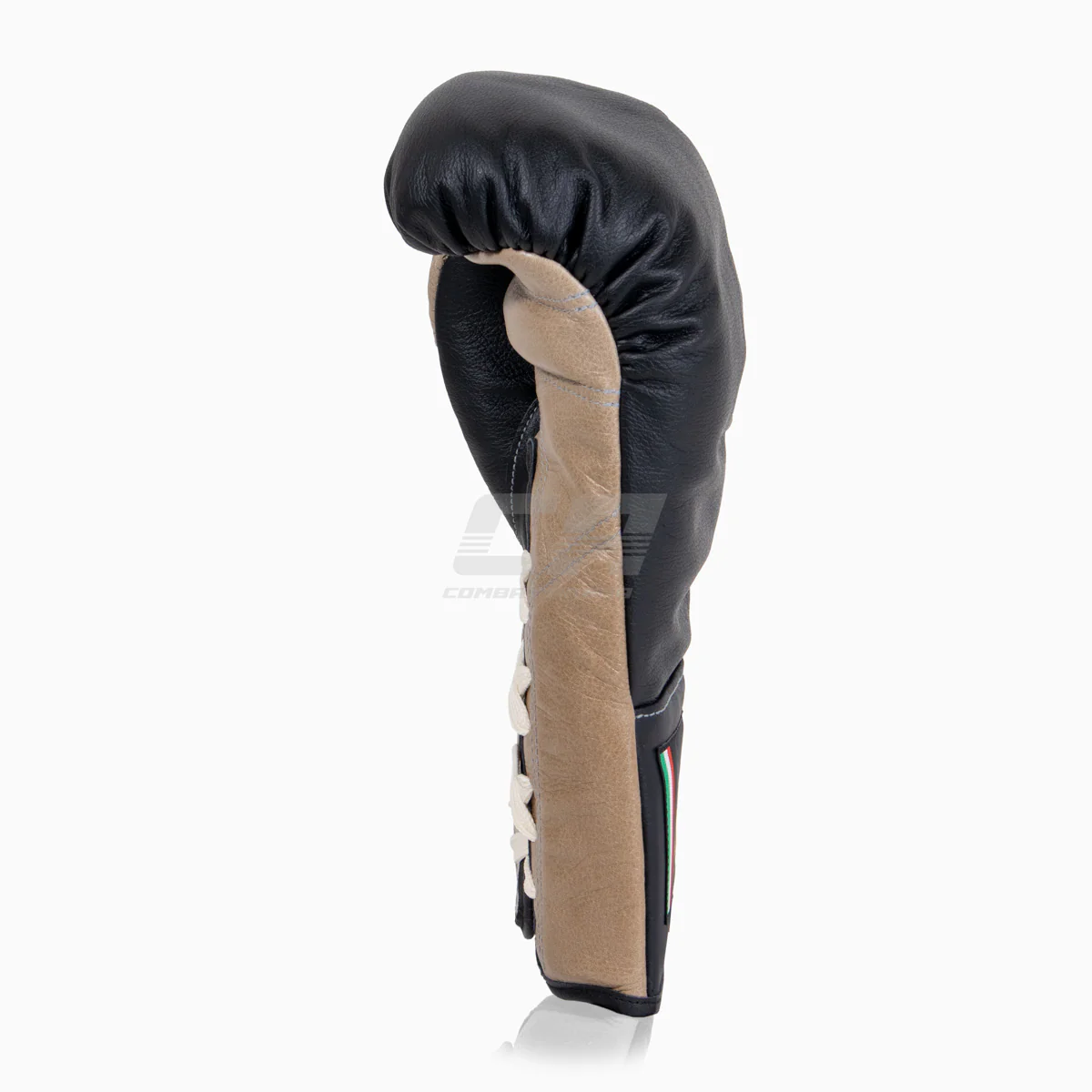 Boxing gloves Di Nardo with laces Black-Beige 12 oz - Image 5