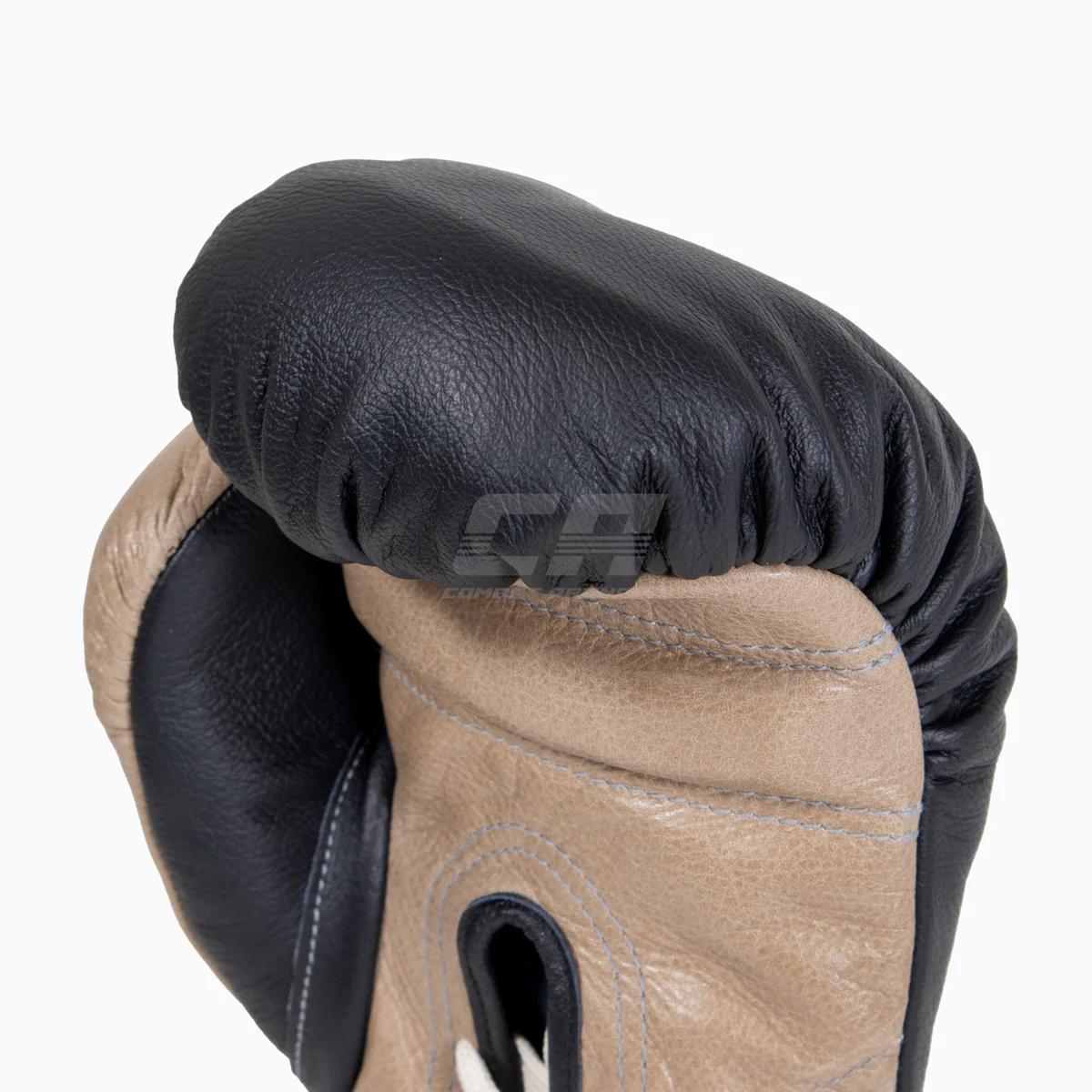 Boxing gloves Di Nardo with laces Black-Beige 12 oz - Image 6