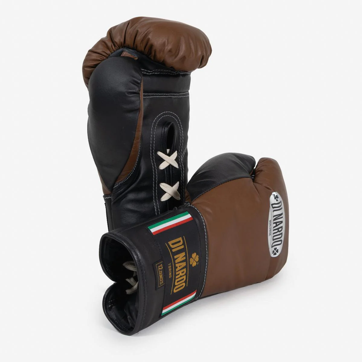 Boxing gloves Di Nardo with Laces 12 Oz Brown-black 