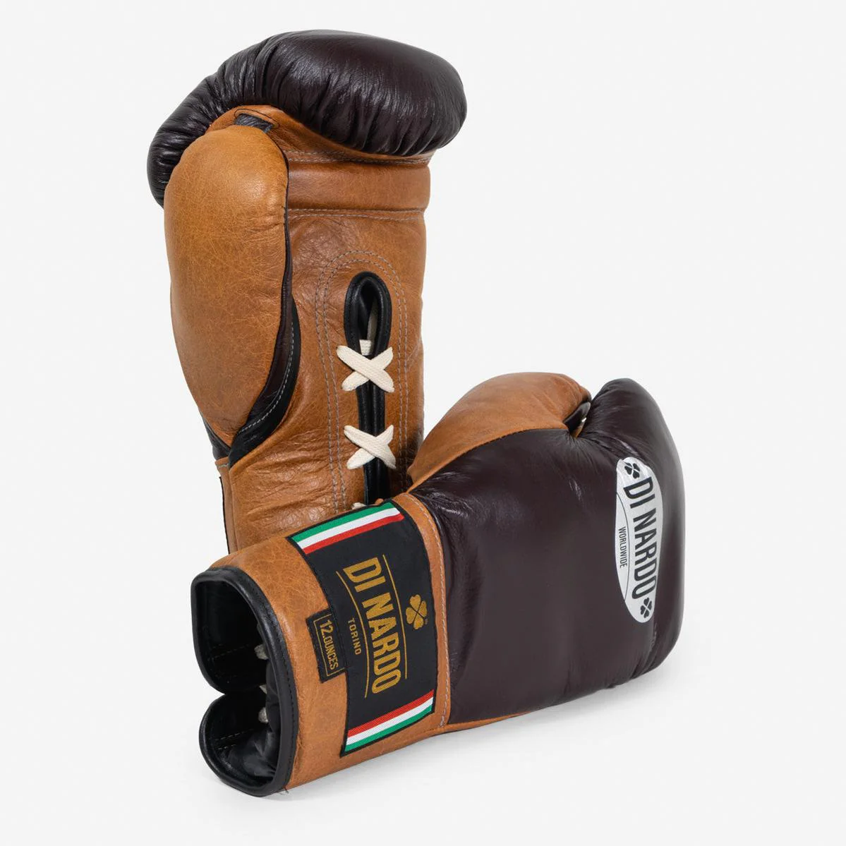 Boxing gloves Di Nardo with Laces 12 Oz Burgundy-cognac-vintage