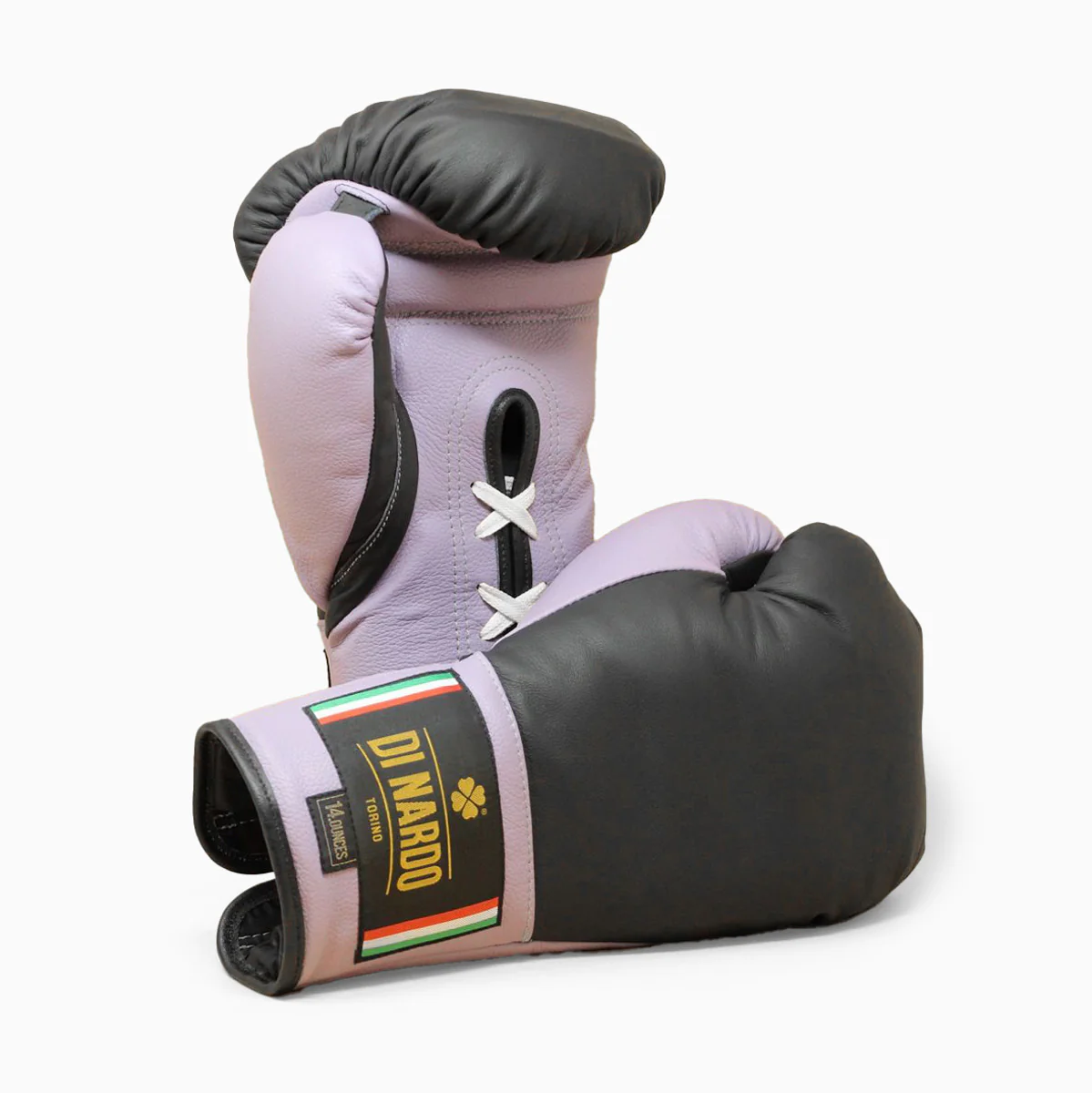 Boxing gloves Di Nardo with laces 14 Oz Black-purple 