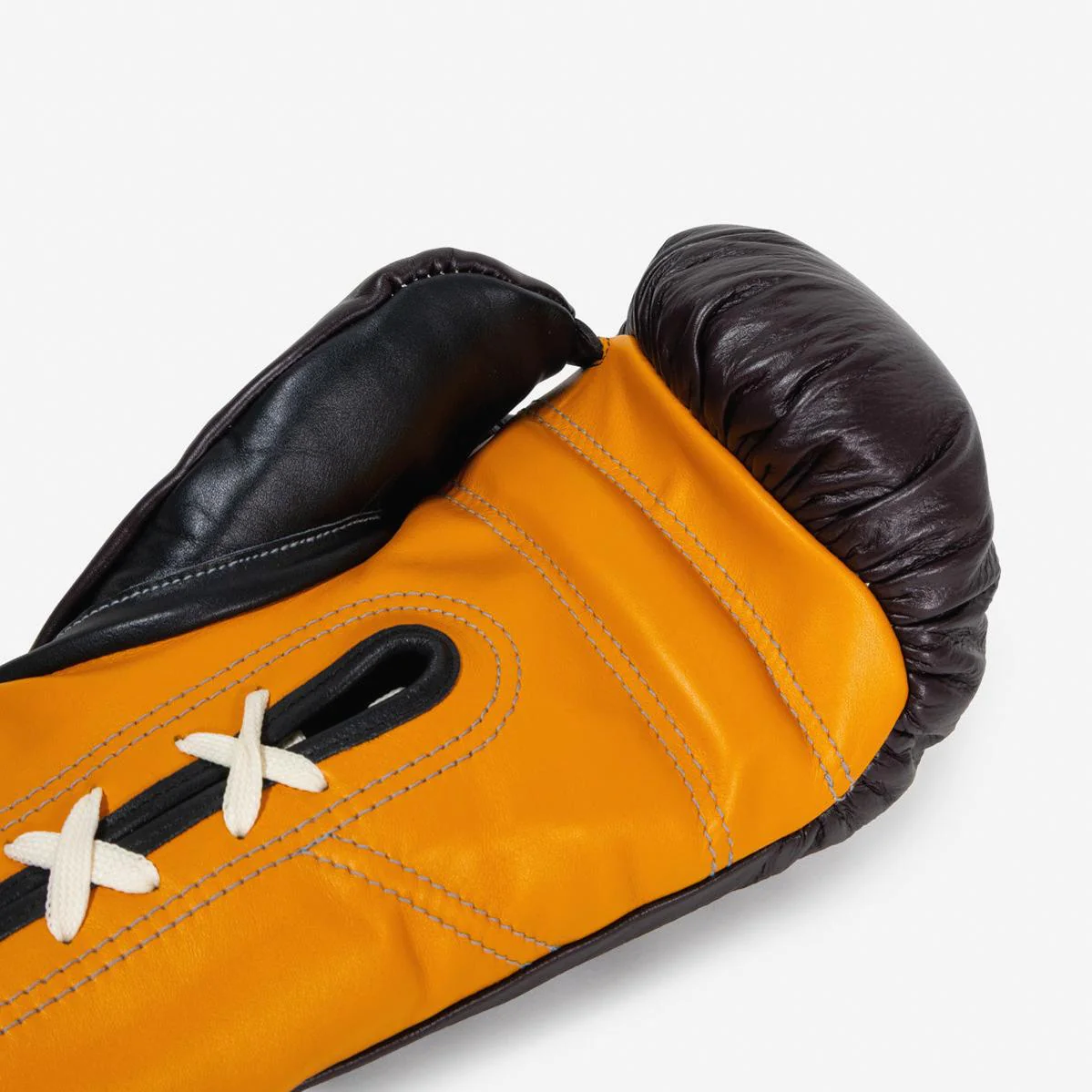 Boxing gloves Di Nardo with Laces 16 Oz Burgundy-yellow  - Image 9
