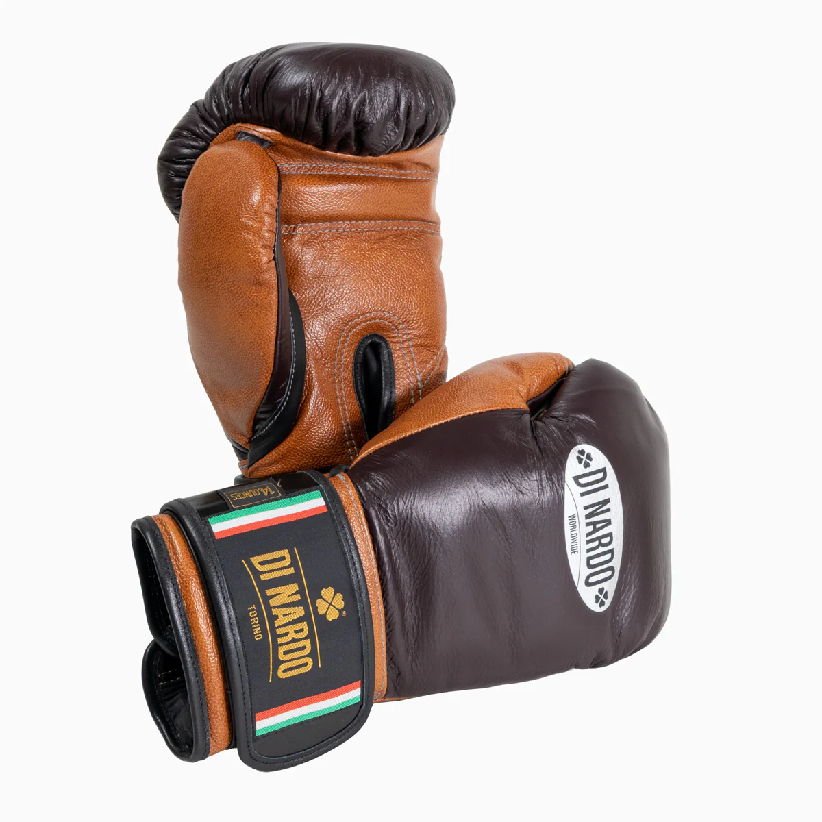 Boxing gloves Di Nardo with Velcro 14 Oz Burgundy-cognac 