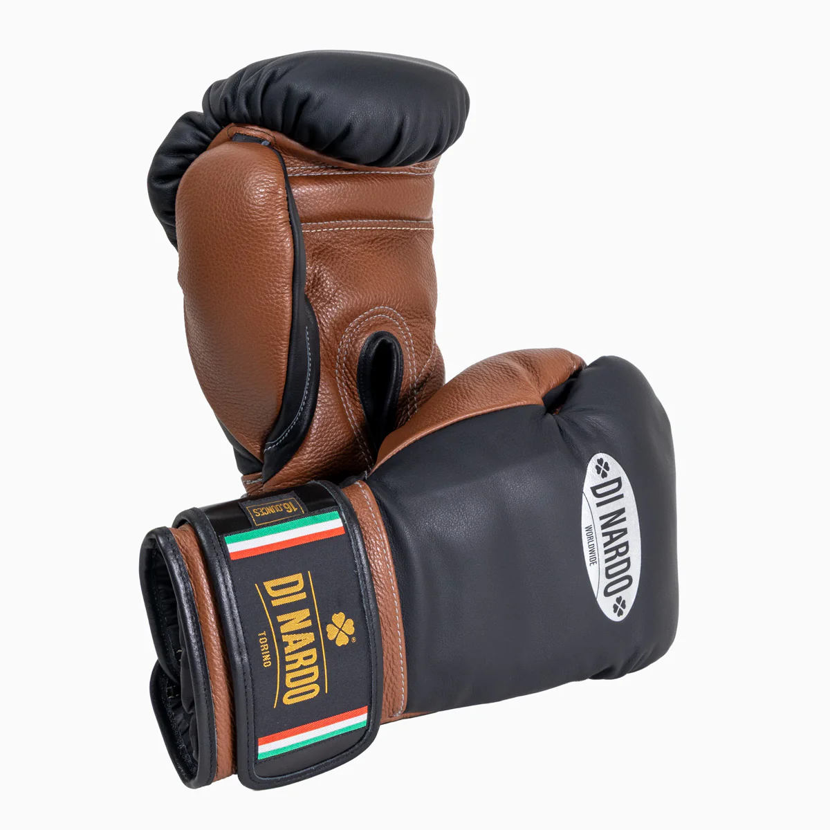 Boxing gloves Di Nardo with Velcro 16 Oz Black-brown 