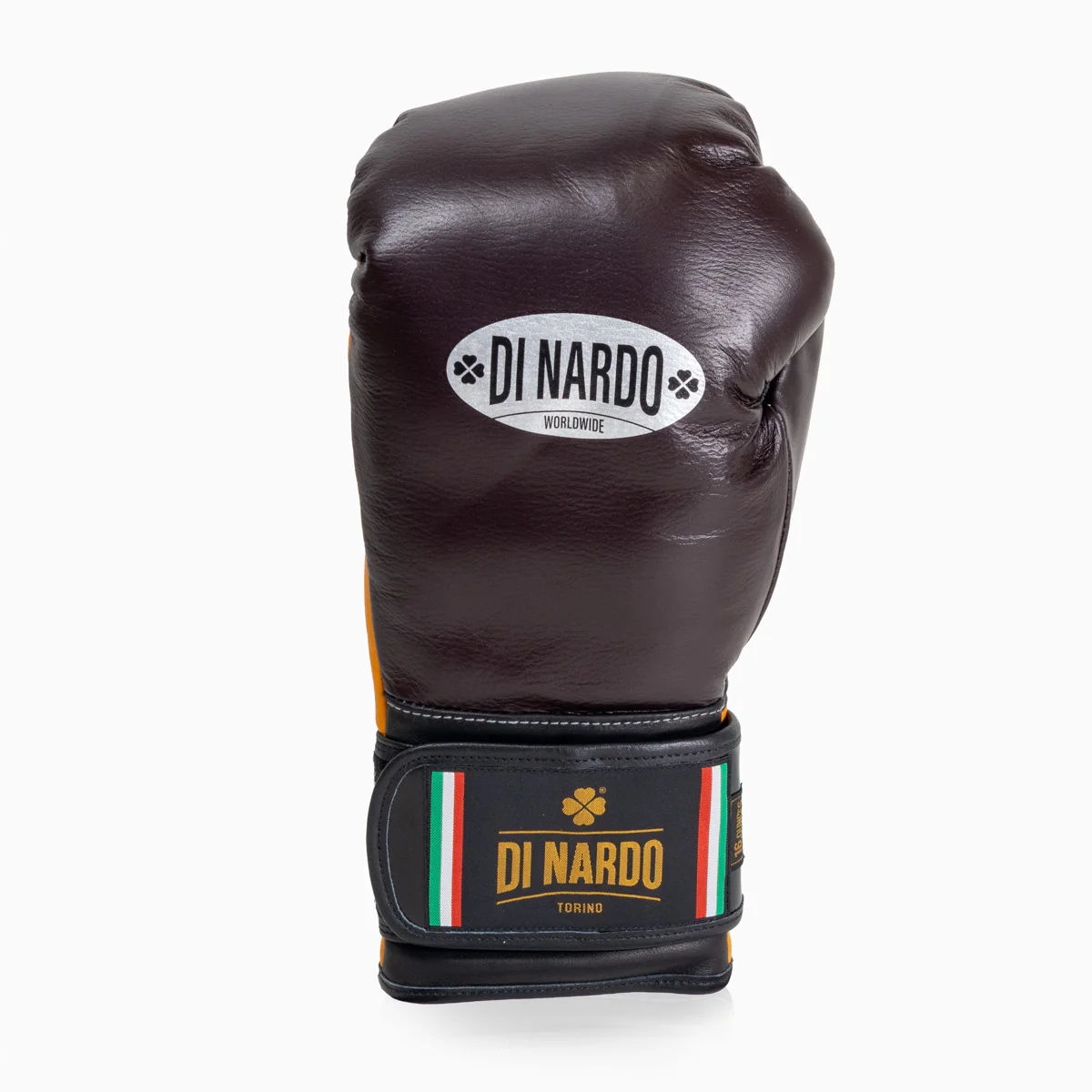 Boxing gloves Di Nardo with Velcro 16 Oz Burgundy-yellow  - Image 6