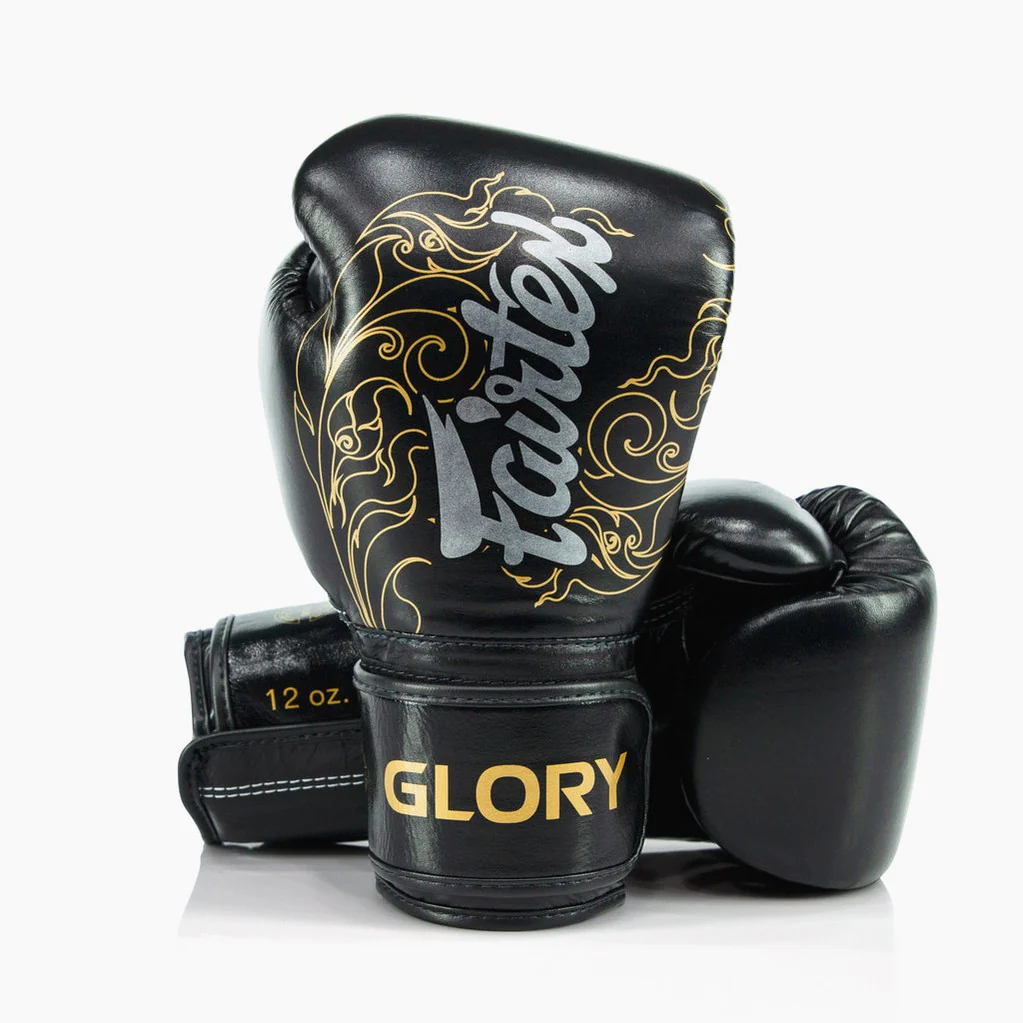 Boxing gloves Fairtex x Glory BGVG3 Black-gold 