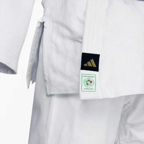 Judogi Adidas J730 Champion III IJF gold stripes - Image 3