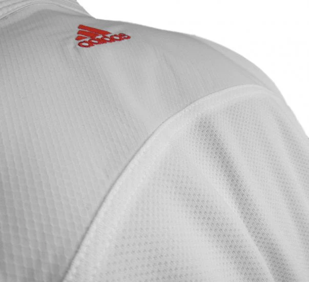 Karategi Adidas Kumite Adilight Primegreen WKF Red Stripes - Image 5