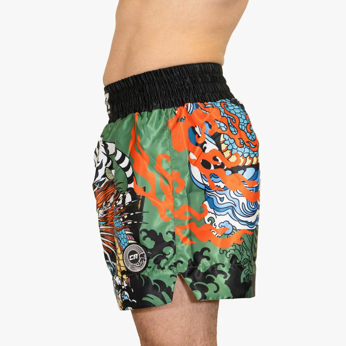 Kick-thai shorts Combat Arena Yin Yang Battle Green  - Image 2