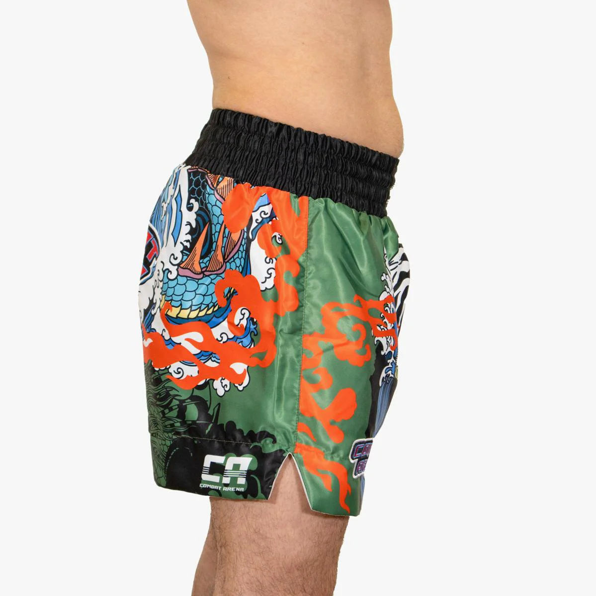 Kick-thai shorts Combat Arena Yin Yang Battle Green  - Image 6