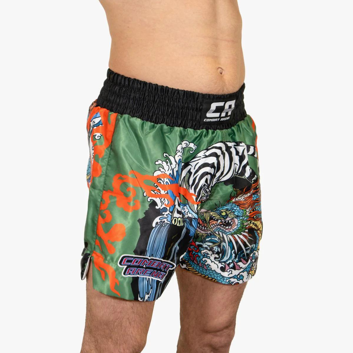 Kick-thai shorts Combat Arena Yin Yang Battle Green  - Image 7