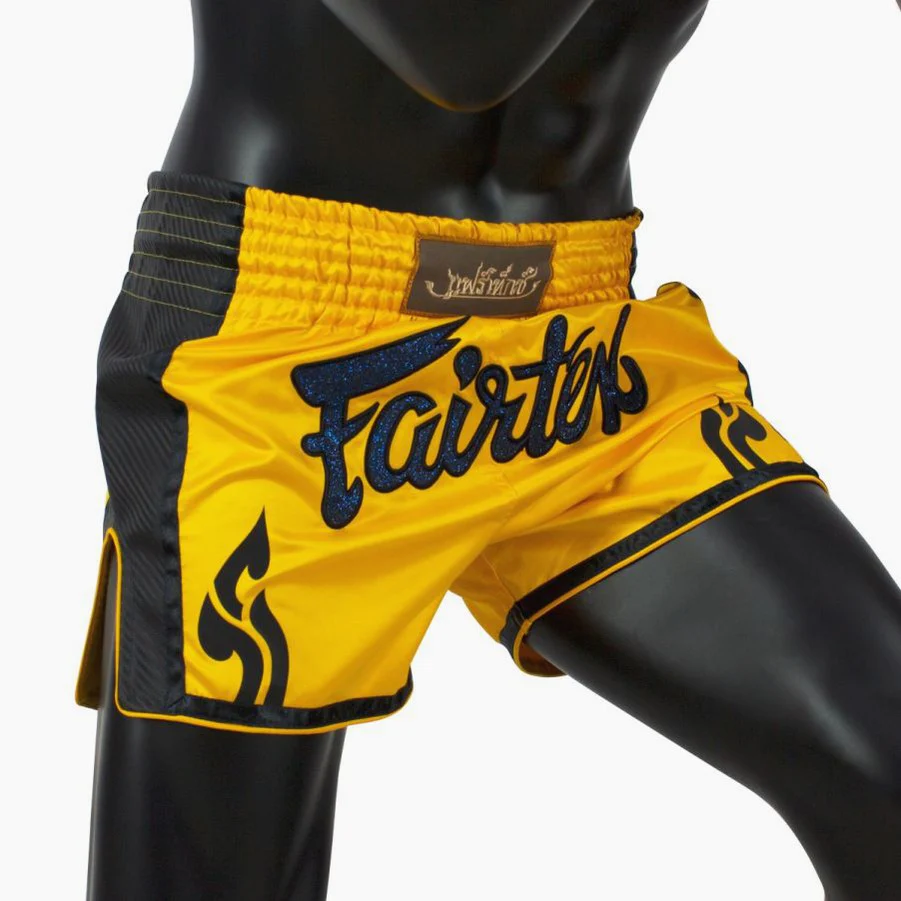 Kick-thai shorts Fairtex BS1701 Yellow  - Image 4