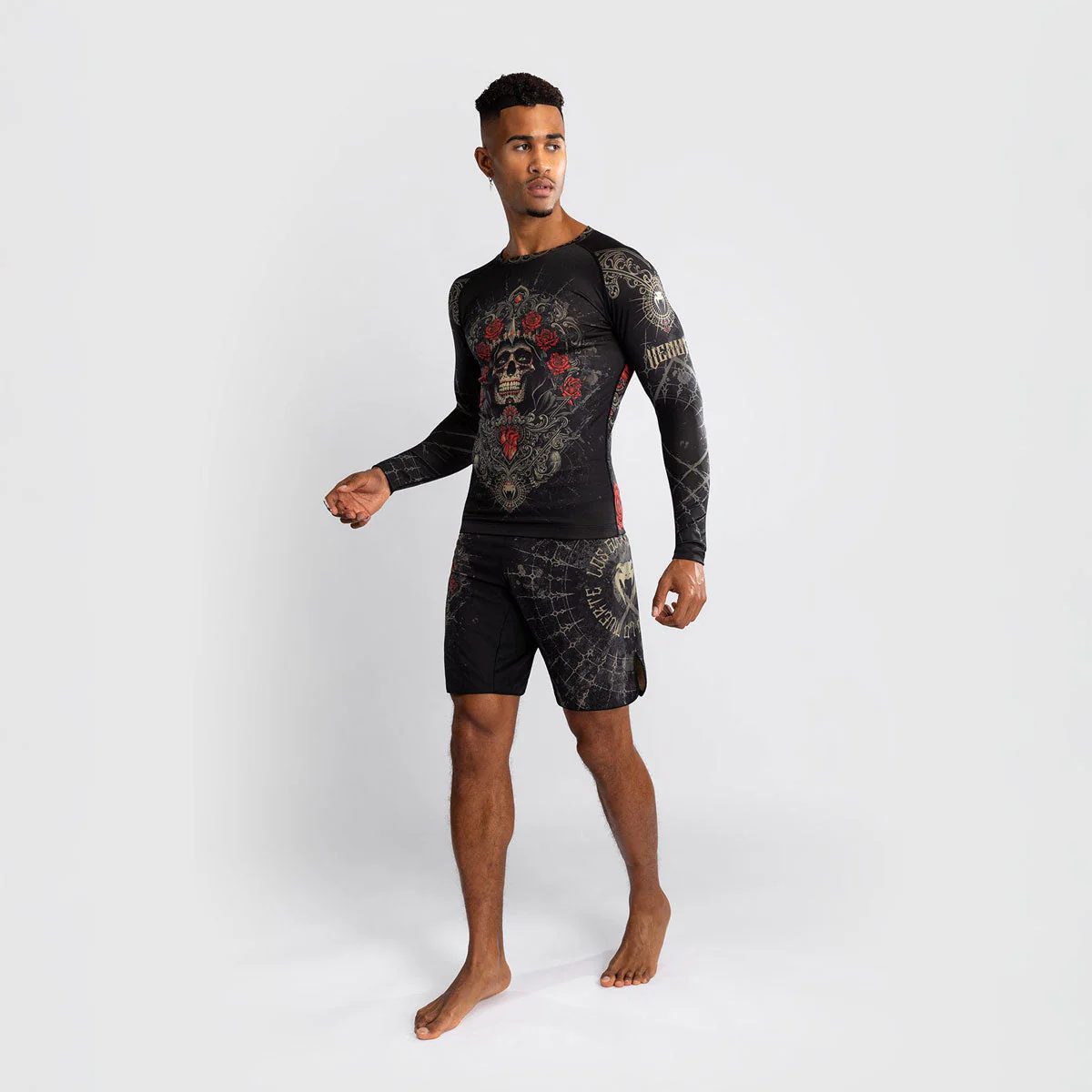 Rashguard Venum Santa Muerte 5.0 long sleeves Black-Gold - Image 2