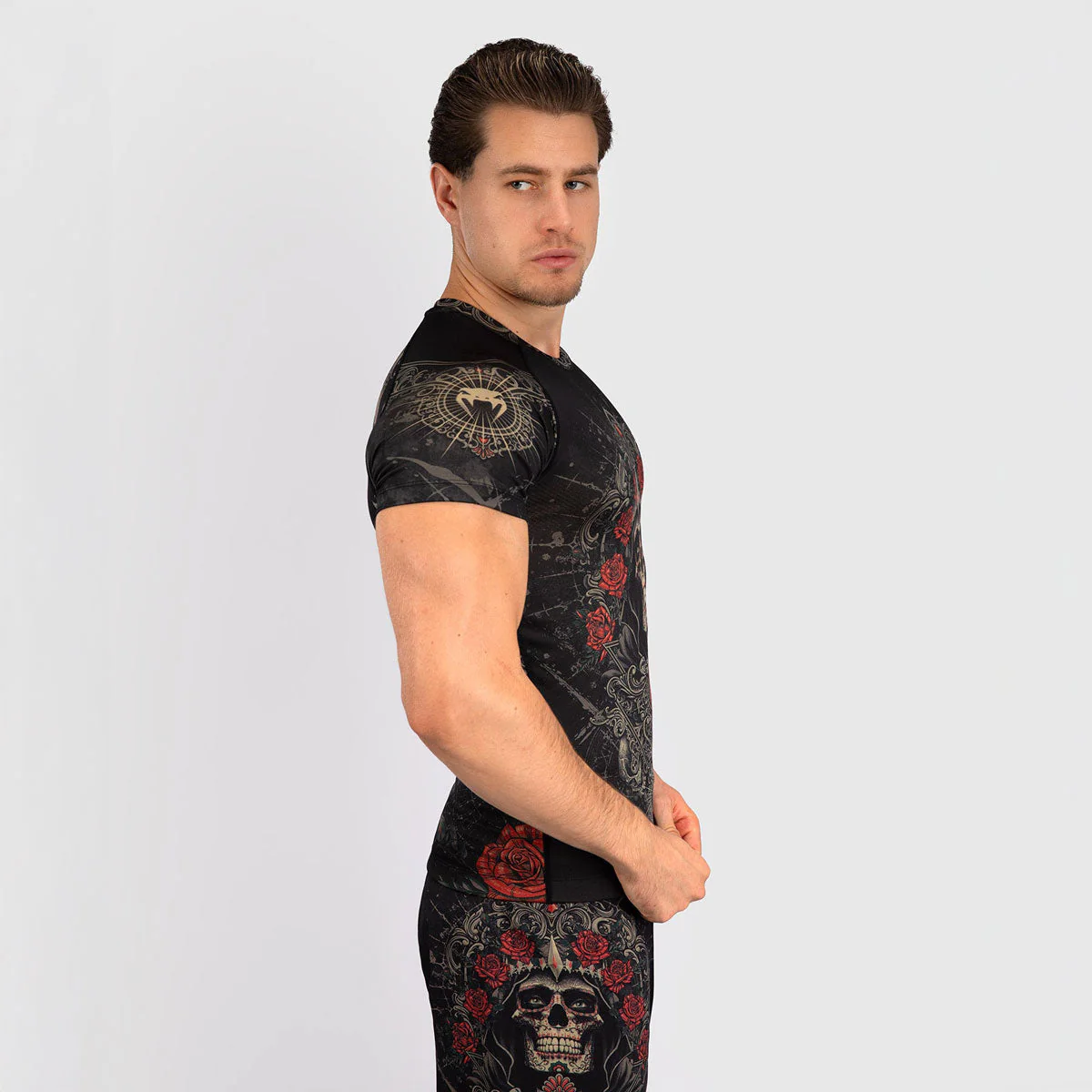 Rashguard Venum Santa Muerte 5.0 short sleeves Black-Gold  - Image 2