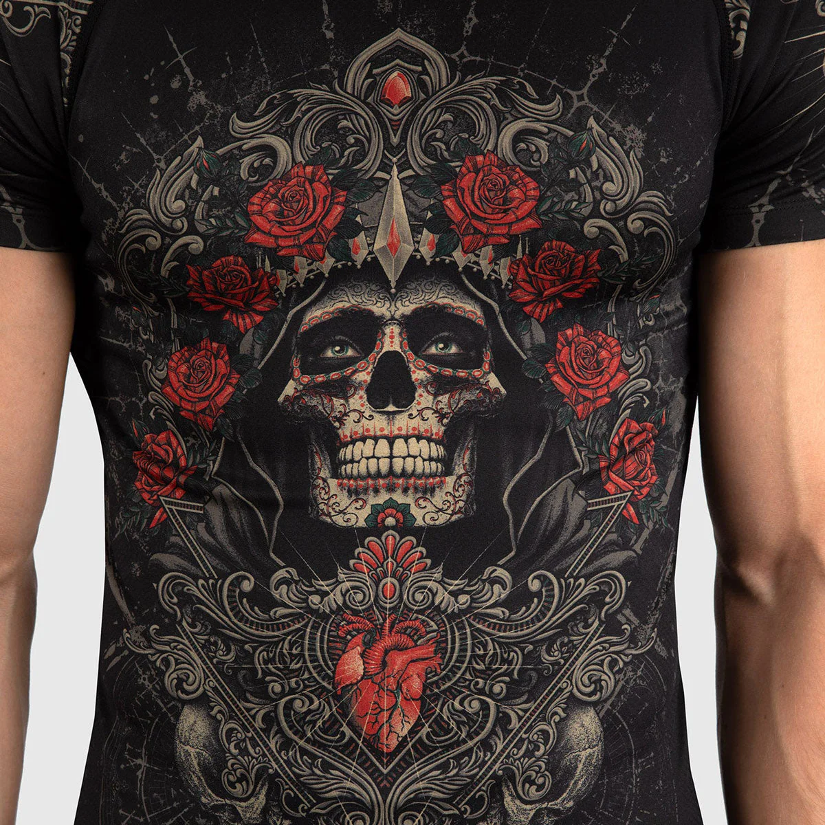 Rashguard Venum Santa Muerte 5.0 short sleeves Black-Gold  - Image 5