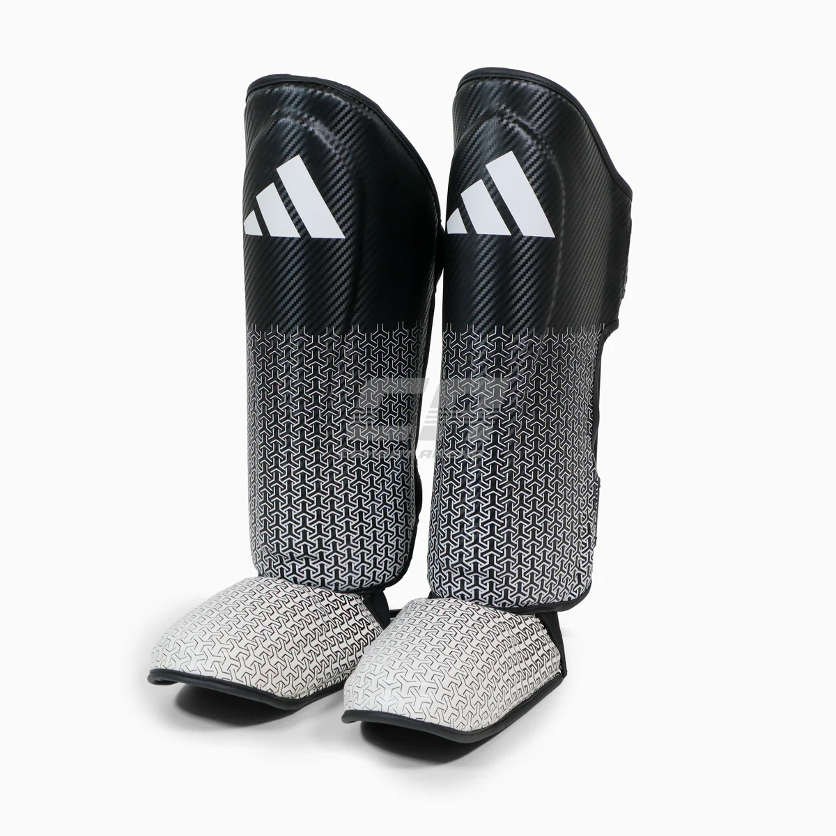 Shinguards with foot guard Adidas Pro Kickboxing WAKO Black-white