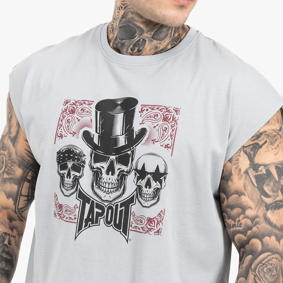 Sleeveless t-shirt Tapout Skull Tank Gray - Image 4