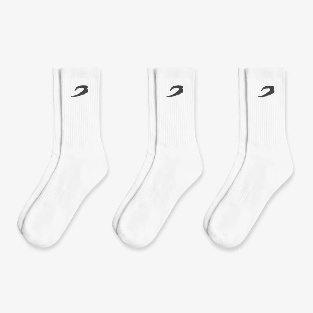 Socks Boxraw Crew (3 pairs) White  - Image 4