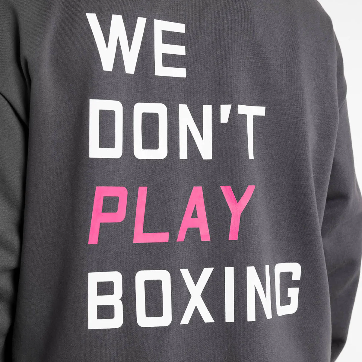 Sweatshirt Boxraw We Don't Play Boxing oversize with hood Gray-pink  - Image 7