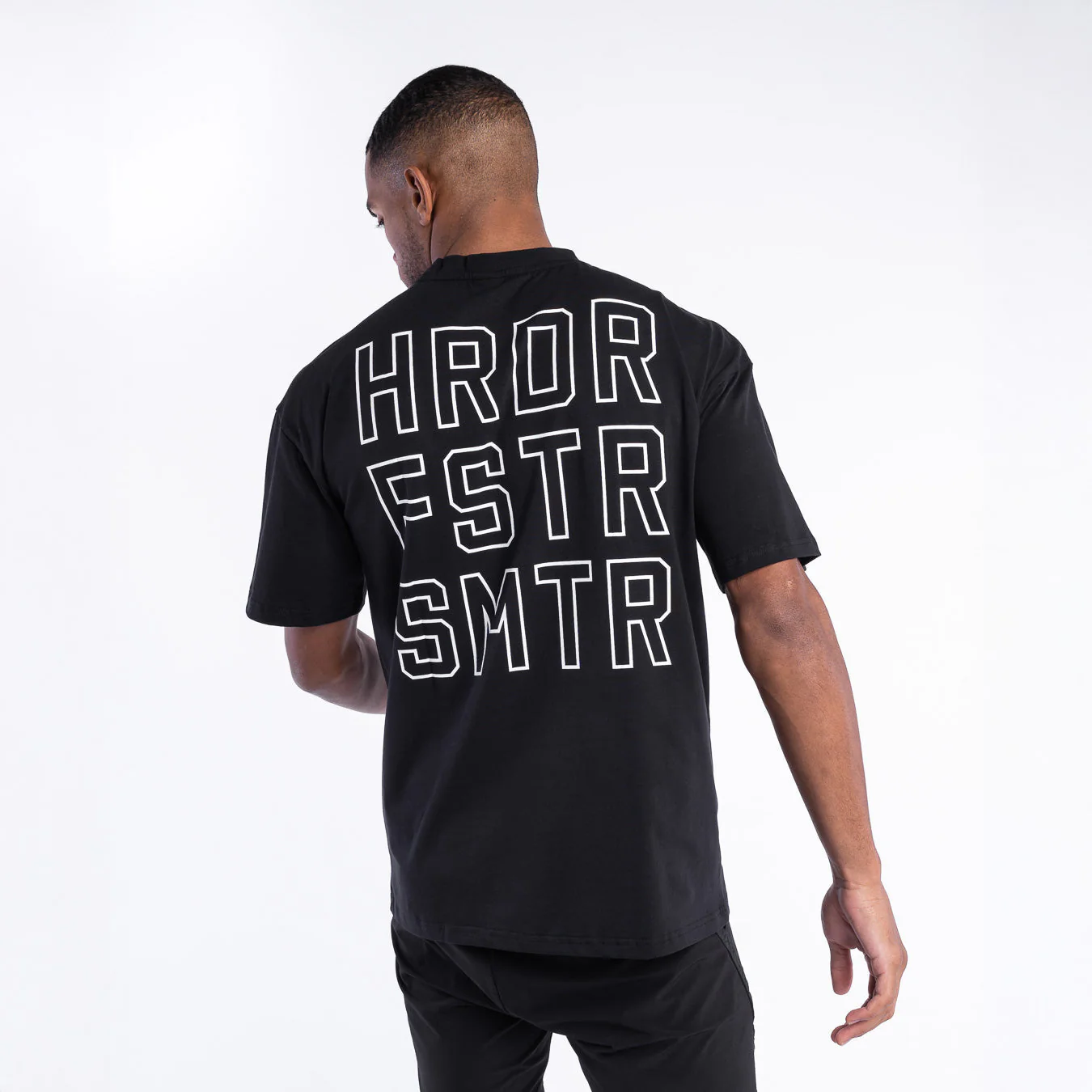 T-shirt Boxraw HRDR FSTR SMTR Oversize Black 