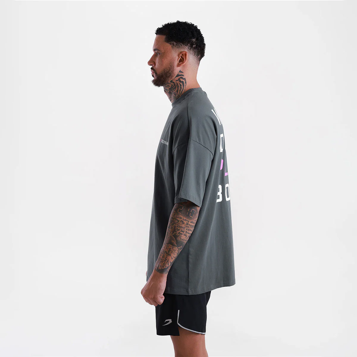 T-shirt Boxraw We Don't Play Boxing Oversize Gray-pink  - Image 3