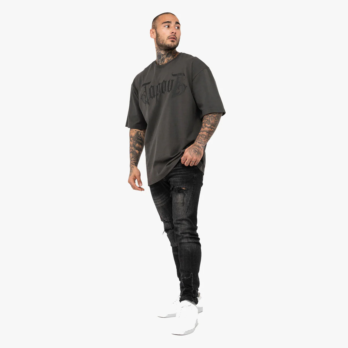 T-shirt Tapout Oversize Simply Believe Gray - Image 2