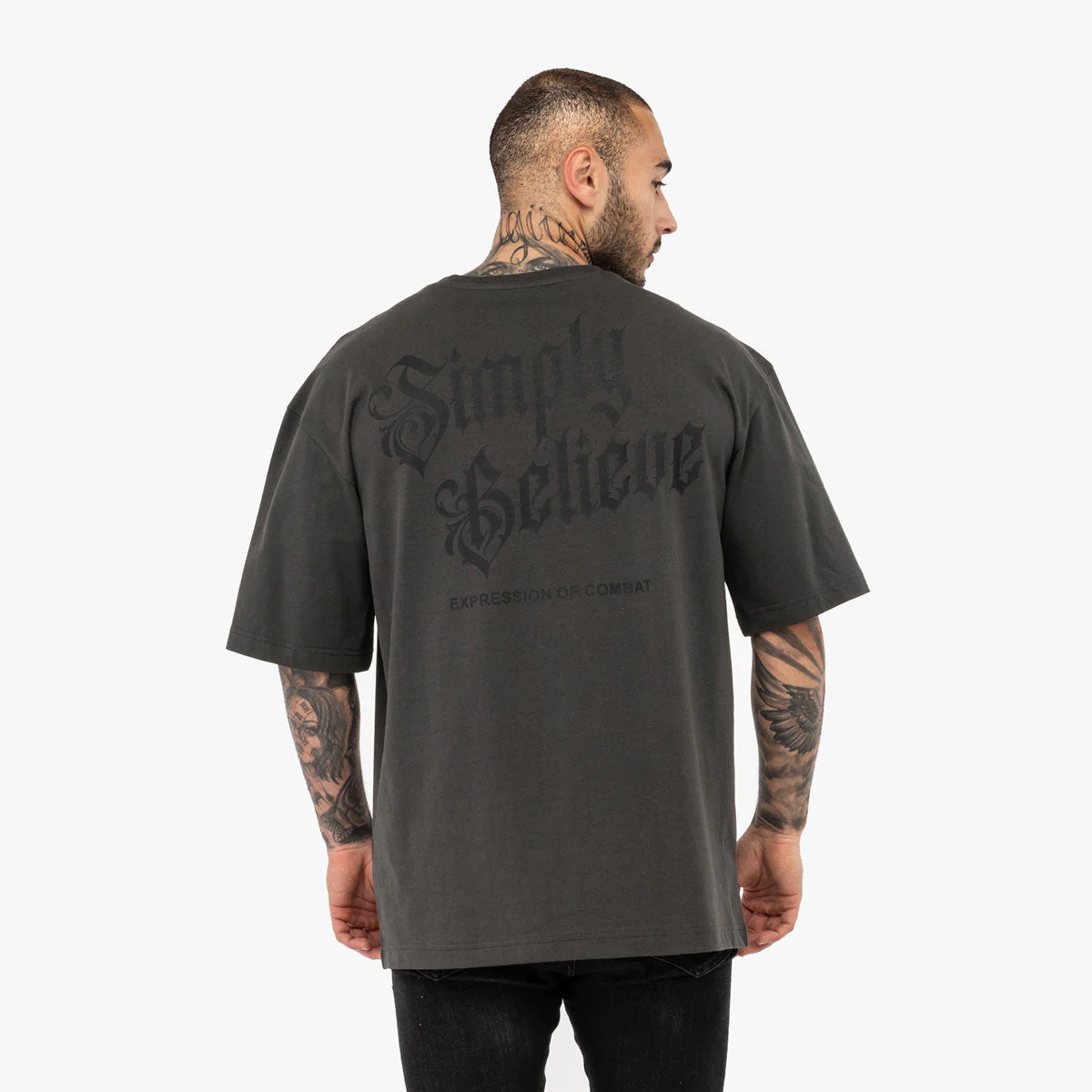 T-shirt Tapout Oversize Simply Believe Gray - Image 4