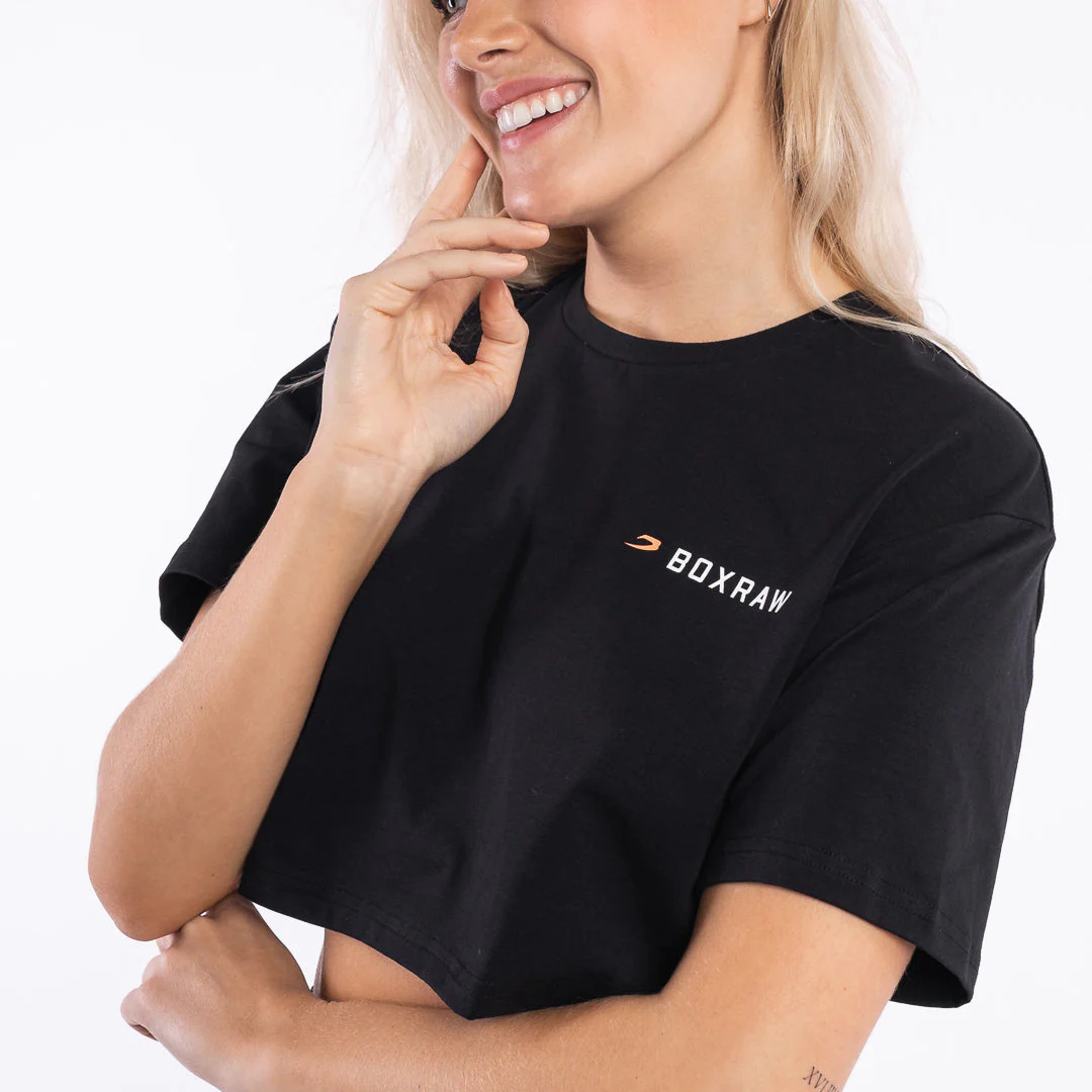 T-shirt woman Boxraw We Don't Play Boxing Black Crop  - Image 8