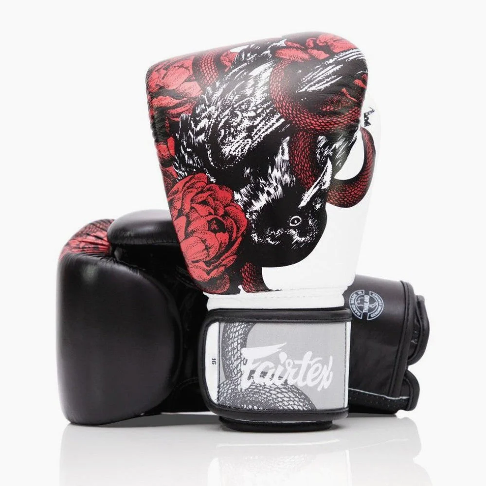 Thai boxing gloves Fairtex BGV24 The Beauty of Survival with wooden box  - Image 2