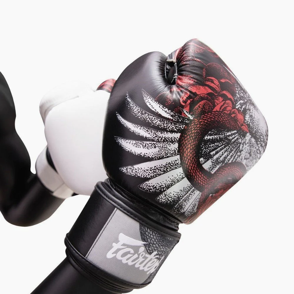 Thai boxing gloves Fairtex BGV24 The Beauty of Survival with wooden box  - Image 6
