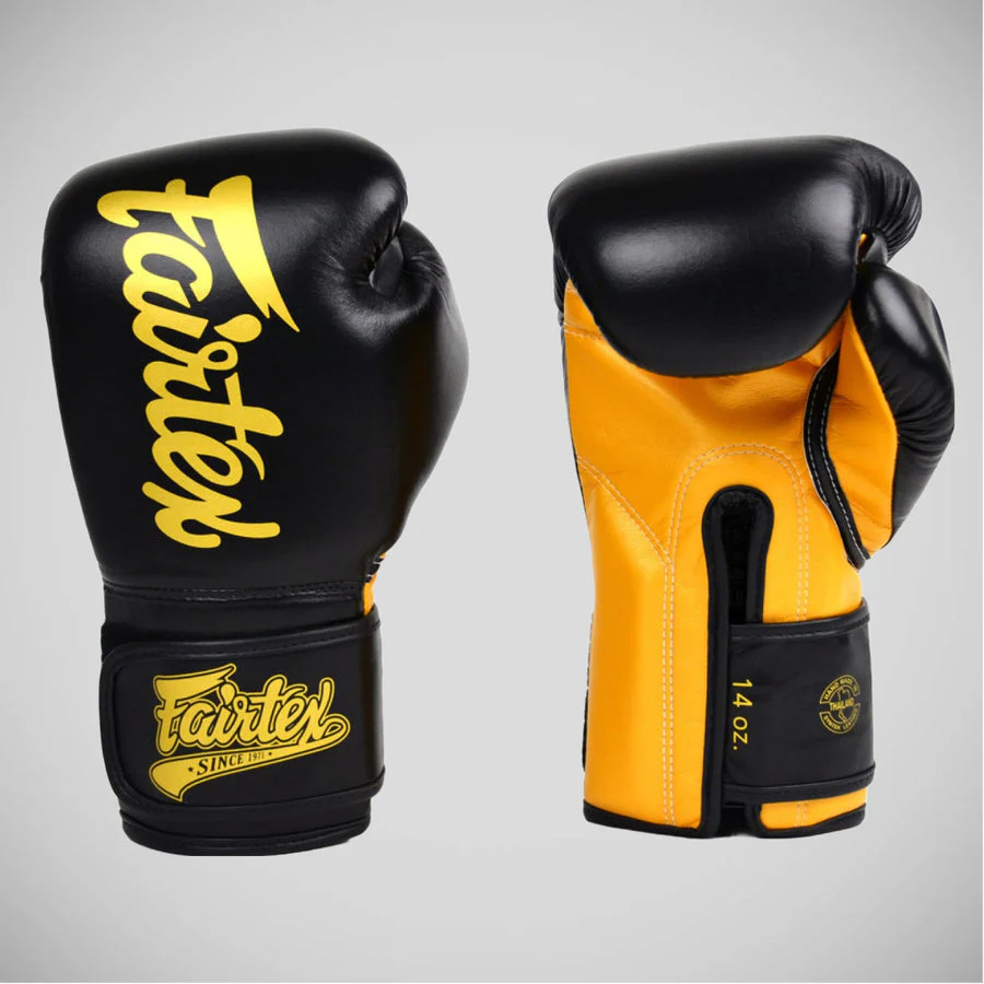 Thai boxing gloves Fairtex Super Sparring BGV18 Black-gold - Image 2