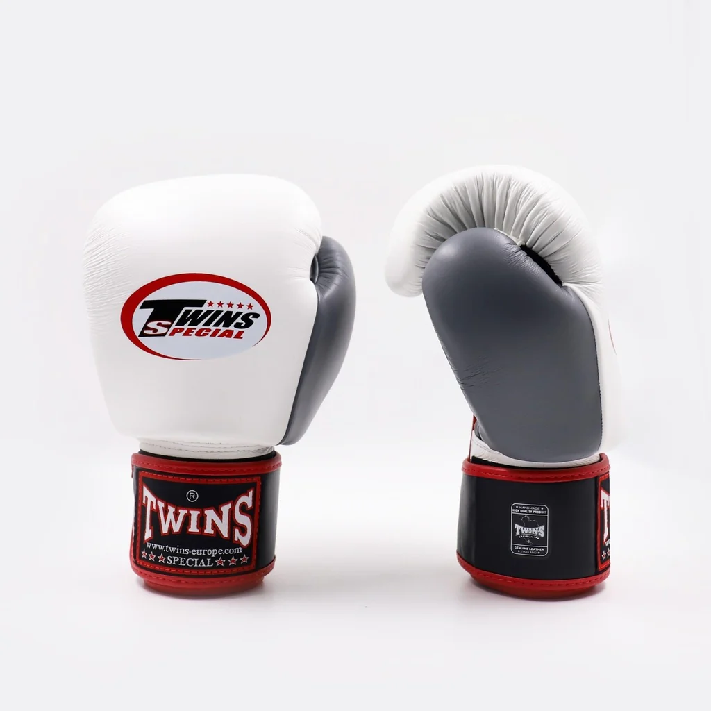 Thai boxing gloves Twins Special BGVL3 Black-white-gray 