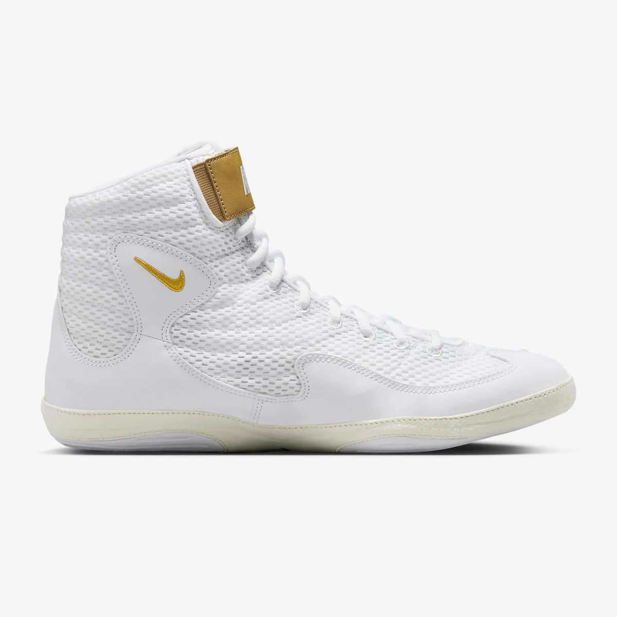 Wrestling shoes-Wrestling Nike Inflict 3 White-Gold  - Image 3
