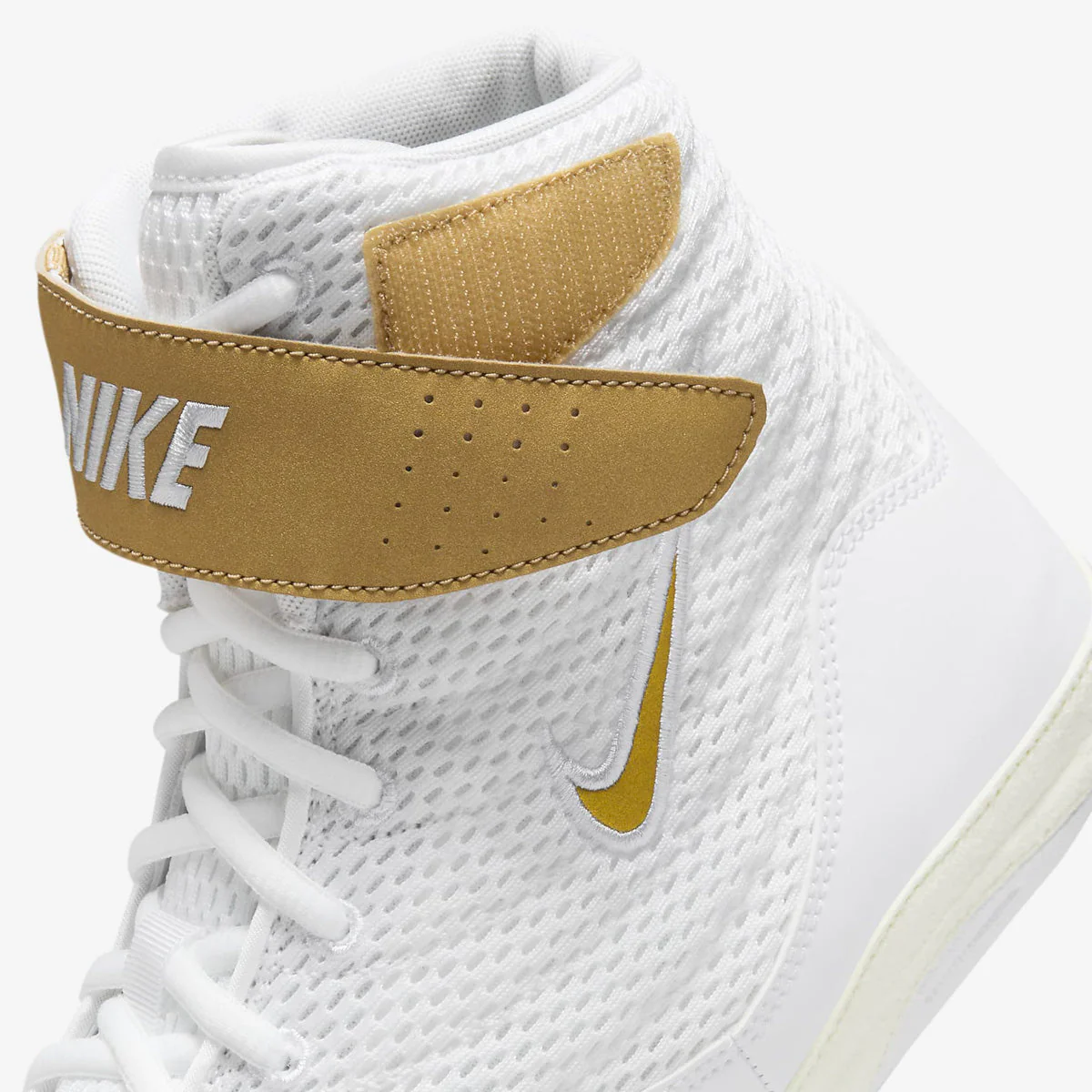 Wrestling shoes-Wrestling Nike Inflict 3 White-Gold  - Image 9